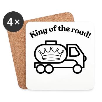 Graphique couronne du camion-citerne King Of The Road - Dessous de verre (lot de 4) - blanc - Devant