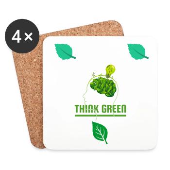 Thank Green: Leafy Bulb - Coasters (set of 4) - white - Front
