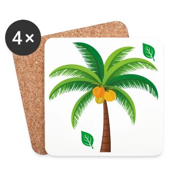 Tropical Palm Tree Colorful - Coasters (set of 4) - white - Front