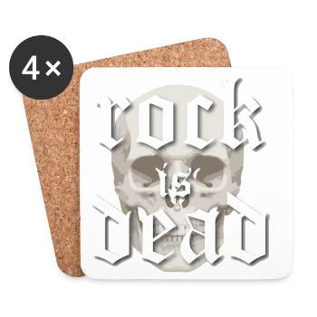 Rock Is Dead Skull Gothic - Coasters (set of 4) - white - Front