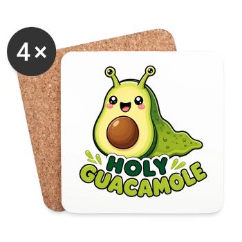 Cute Avocado Slug Holy Guacamole Pun - Coasters (set of 4) - white - Front