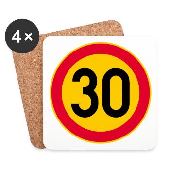 30th Birthday Speed Limit 30 Sign - Coasters (set of 4) - white - Front
