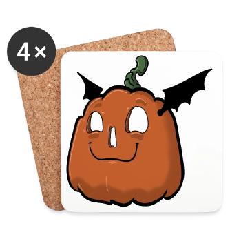 Happy pumpkin face - Coasters (set of 4) - white - Front
