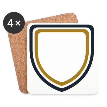 Coat of arms frame gold - design custom text - Coasters (set of 4) - white - Front
