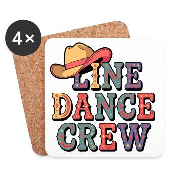Danse en ligne country - Dessous de verre (lot de 4) - blanc - Devant