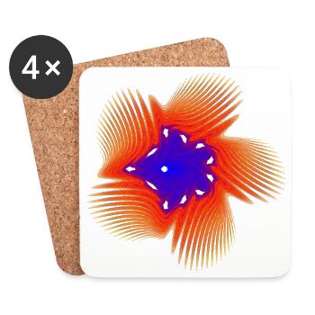 Chaos Coral – Math Art - Coasters (set of 4) - white - Front