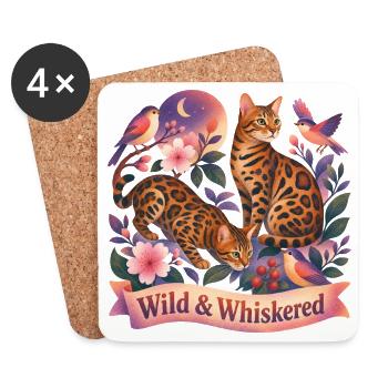 Magical Nature Bengal Cat - Coasters (set of 4) - white - Front