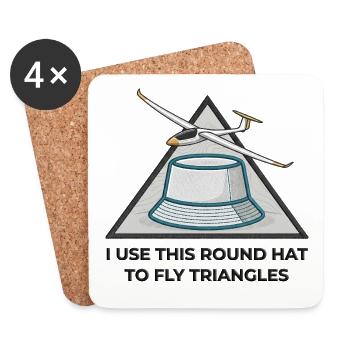 Round Hat Flies Triangles V3 - Coasters (set of 4) - white - Front