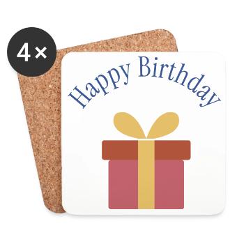 HAPPY BIRTHDAY. HAPPY BIRTHDAY. ANNIVERSARY. - Coasters (set of 4) - white - Front