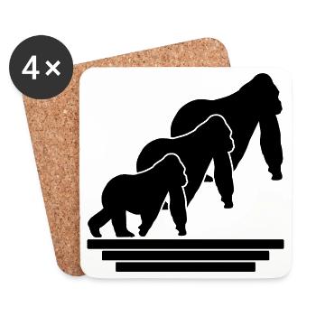 Monkey Family - Coasters (set of 4) - white - Front