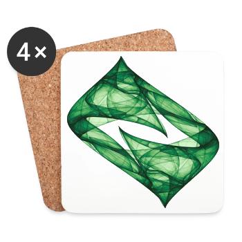 Dynamic Track - Nature - Chaos Art - Coasters (set of 4) - white - Front