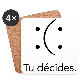 Humour Décision Personnalité Indécis - Dessous de verre (lot de 4) - blanc - Devant