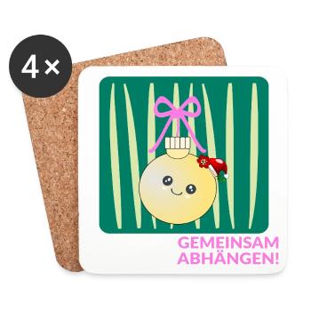 Weihnachten Weihnachtskugel Abhängen - Untersetzer (4er-Set) - Weiß - Vorne