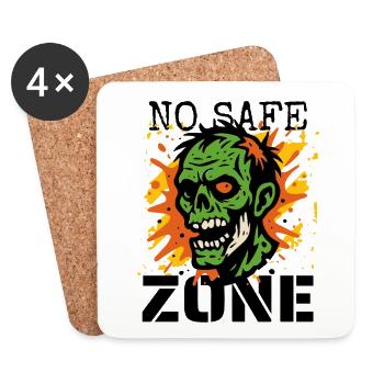 Zombie No Safe Zone - Untersetzer (4er-Set) - Weiß - Vorne