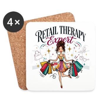 Expert en thérapie par le magasinage - Dessous de verre (lot de 4) - blanc - Devant