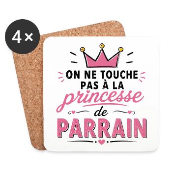 Princesse de parrain - Dessous de verre (lot de 4) - blanc - Devant