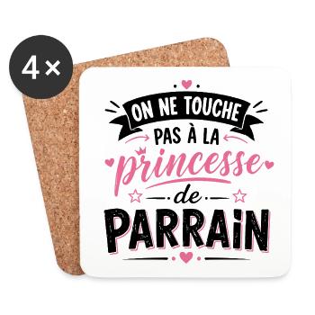 T-shirt On Ne Touche Pas Princesse De Parrain - Dessous de verre (lot de 4) - blanc - Devant