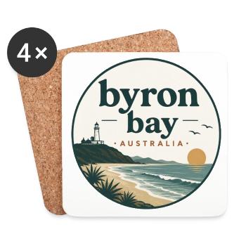 Byron Bay Coastal Magic - Coasters (set of 4) - white - Front