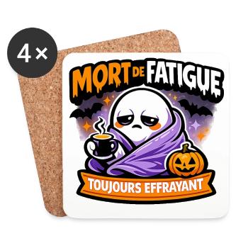 Mort de Fatigue Toujours Effrayant - Dessous de verre (lot de 4) - blanc - Devant