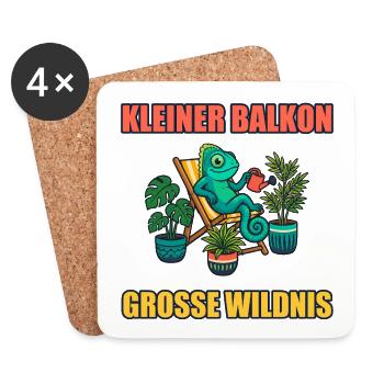 Kleiner Balkon, große Wildnis - Untersetzer (4er-Set) - Weiß - Vorne