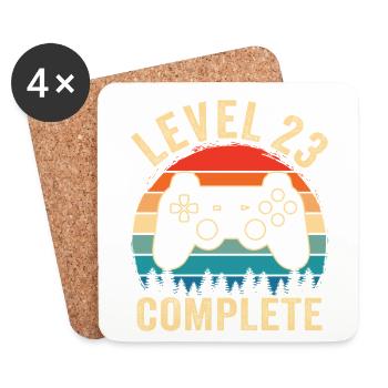 Level 23 complete – 23 Year Old Gift - Coasters (set of 4) - white - Front