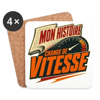 Mon histoire change de vitesse - Dessous de verre (lot de 4) - blanc - Devant