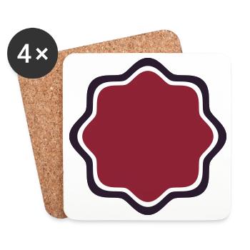 Emblem Frame Bordeaux - Create your own text - Coasters (set of 4) - white - Front