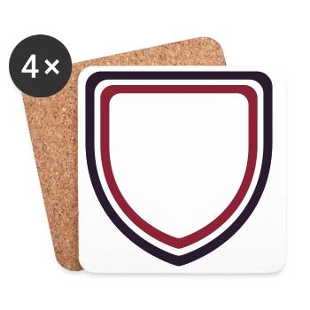 Coat of Arms Frame Bordeaux - Design your own text - Coasters (set of 4) - white - Front