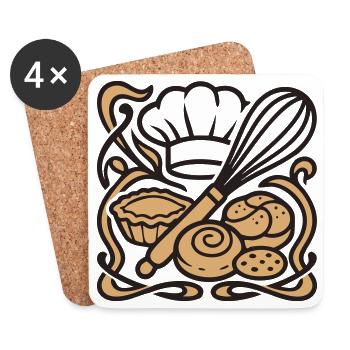 Whisk Baeckerhut Logo - Coasters (set of 4) - white - Front