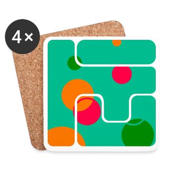 Geometric Shapes Art Design - Coasters (set of 4) - white - Front