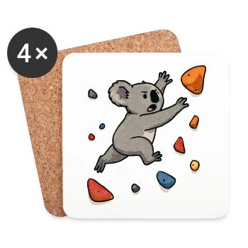 Koala Bouldering Dyno – Climbing Jump - Coasters (set of 4) - white - Front