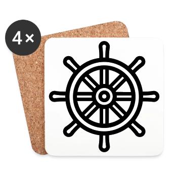 Rudder Nautical Boat - Coasters (set of 4) - white - Front