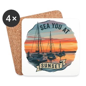 Sails at sunset - Coasters (set of 4) - white - Front