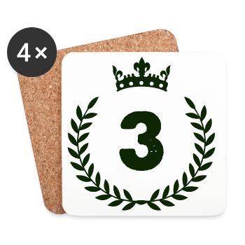 Three Crown Winner's Emblem - Coasters (set of 4) - white - Front