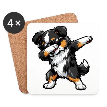 Dabbing Miniature American Shepherd - Untersetzer (4er-Set) - Weiß - Vorne