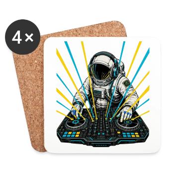 Astronaut DJ Laser - Coasters (set of 4) - white - Front