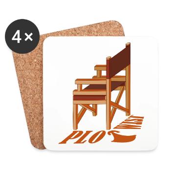 PLOT TWIST - Coasters (set of 4) - white - Front
