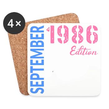 Anniversaire de septembre 1986 - Dessous de verre (lot de 4) - blanc - Devant