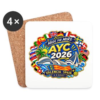 Adventist Youth Congress 2026 Valencia Spain - Dessous de verre (lot de 4) - blanc - Devant