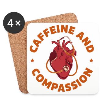 Caffeine and Compassion - Coasters (set of 4) - white - Front