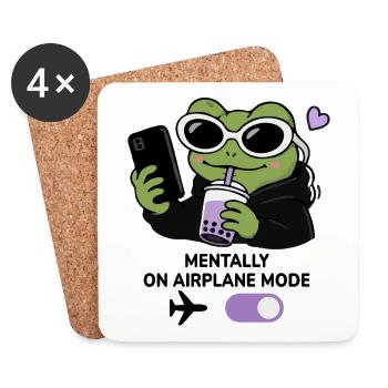 Gen Z Frog Boba Kawaii Aesthetic Sunglasses Funny  - Coasters (set of 4) - white - Front