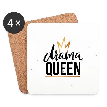 Golden Crown Minimal Line - Coasters (set of 4) - white - Front