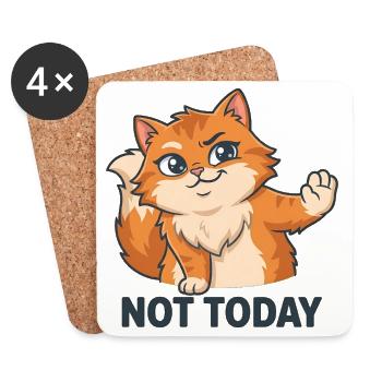 Not Today – Sassy Cat - Coasters (set of 4) - white - Front