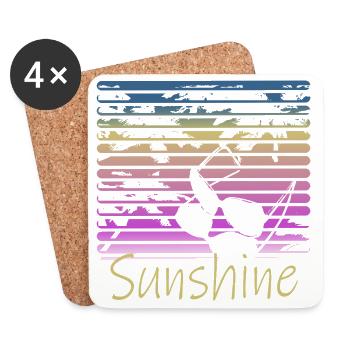 Sunshine Retro Sunglasses - Coasters (set of 4) - white - Front