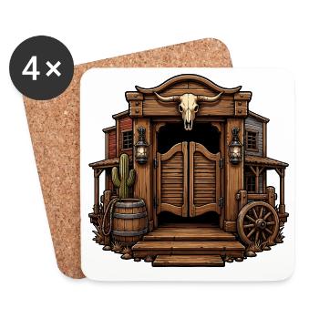 Western Skull Saloon - Coasters (set of 4) - white - Front