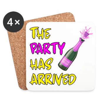 THE PARTY HAS ARRIVED, KANN LOS GEHEN MAUS - Untersetzer (4er-Set) - Weiß - Vorne