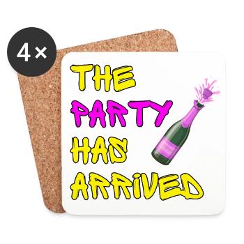 THE PARTY HAS ARRIVED, KANN LOS GEHEN MAUS - Untersetzer (4er-Set) - Weiß - Vorne