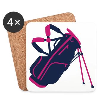 Golf Bag Equipment Icon - Coasters (set of 4) - white - Front