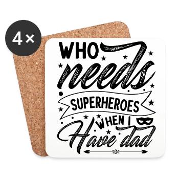 Super-héros - Dessous de verre (lot de 4) - blanc - Devant