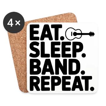 Eat. Sleep. Band. Repeat. - Coasters (set of 4) - white - Front